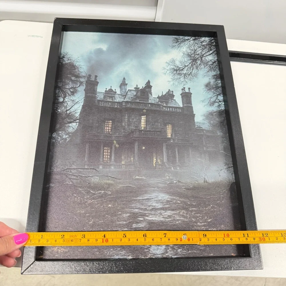Haunted Mansion Framed Canvas Wall Art Gothic Spooky Estate Decor 12x16